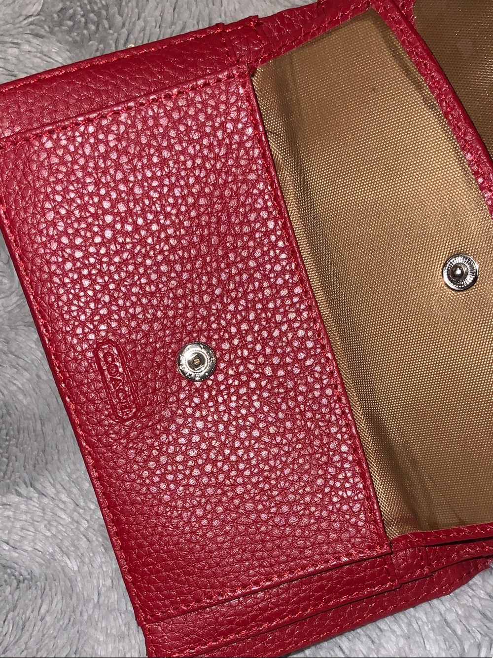 Coach Brown Signature Canvas Card Holder with Red Trim - Picture 8 of 8